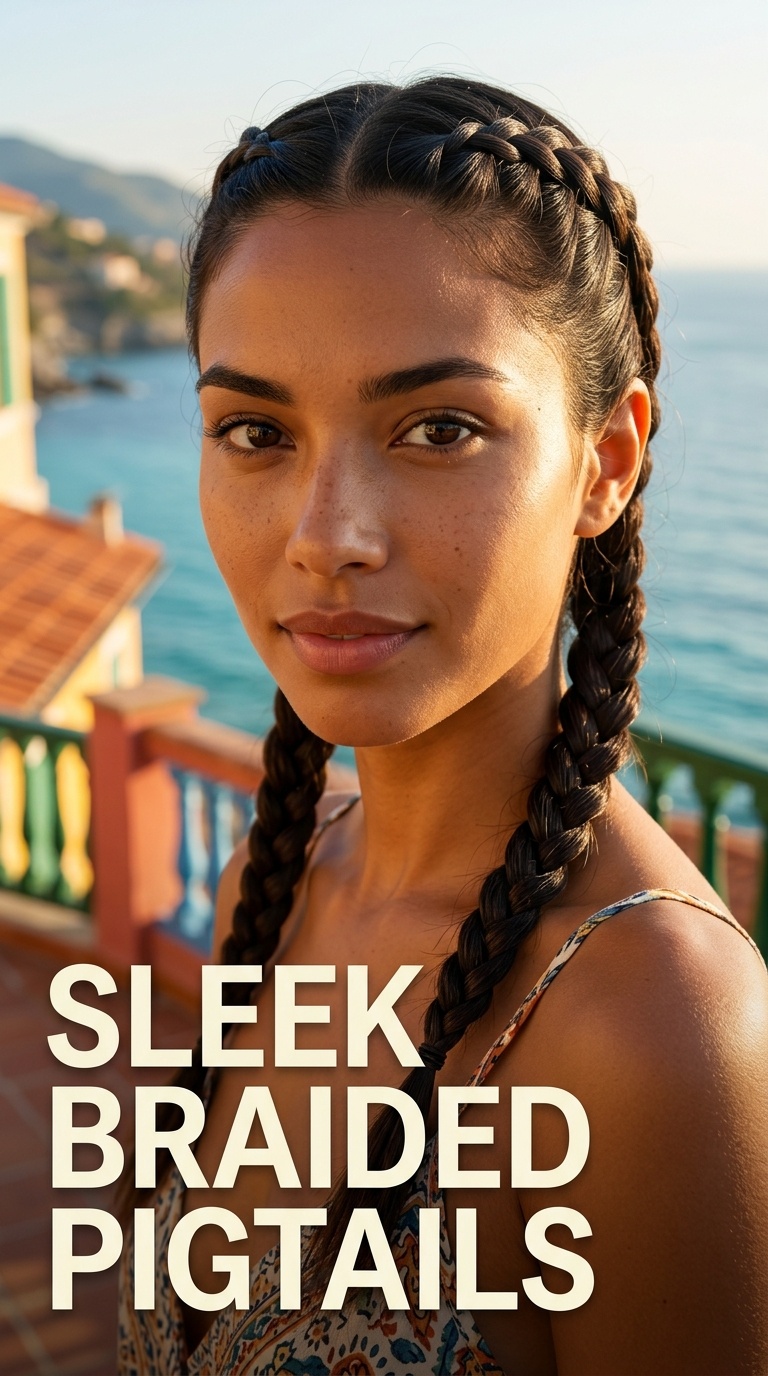 Sleek Braided Pigtails