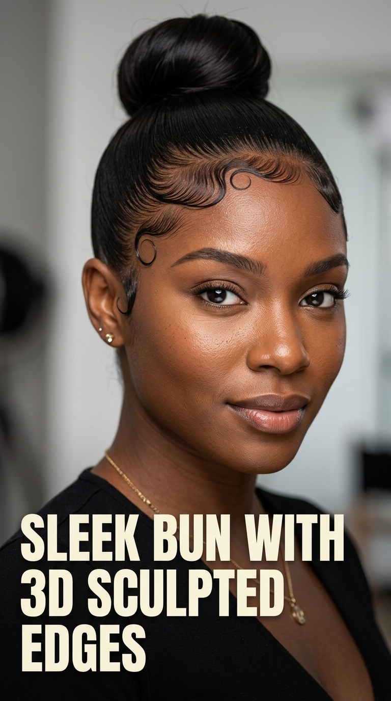 Sleek Bun with 3D Sculpted Edges