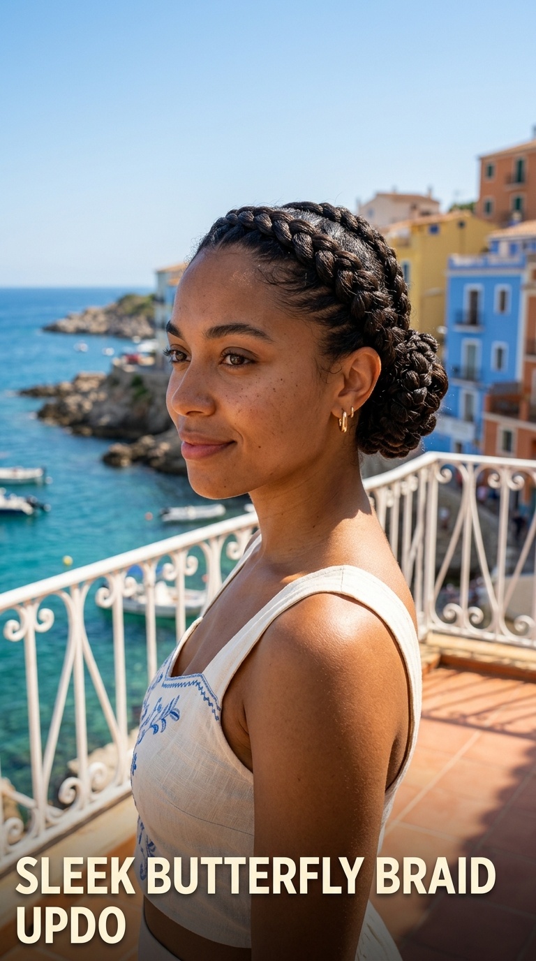 Sleek Butterfly Braid Updo