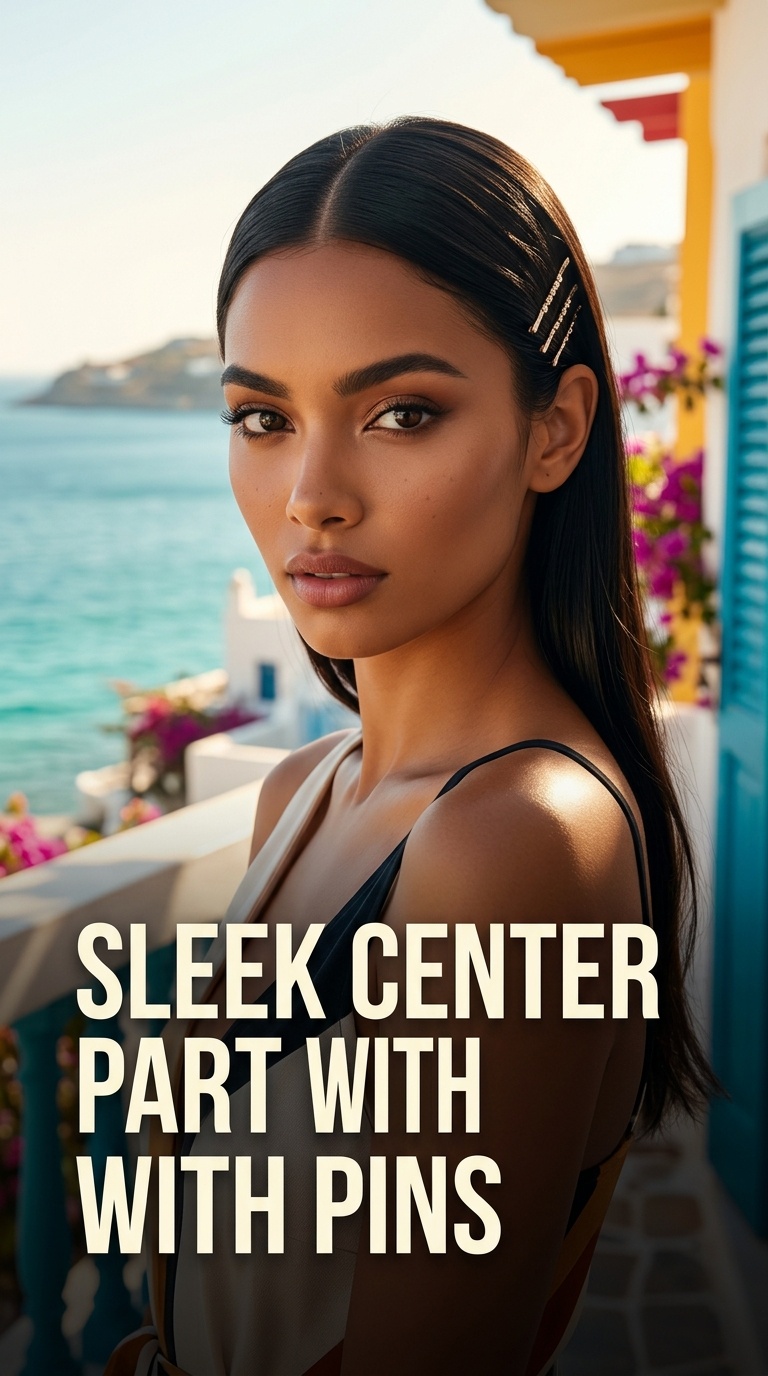 Sleek Center Part with Pins
