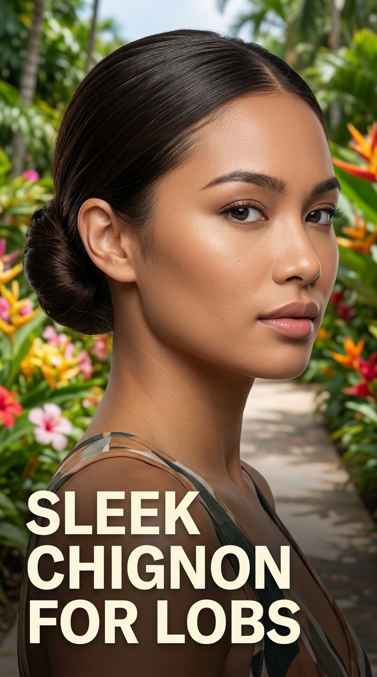 Sleek Chignon for Lobs
