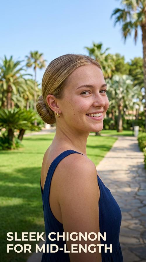 Sleek Chignon for Mid-Length