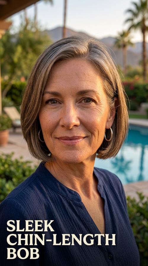 Sleek Chin-Length Bob