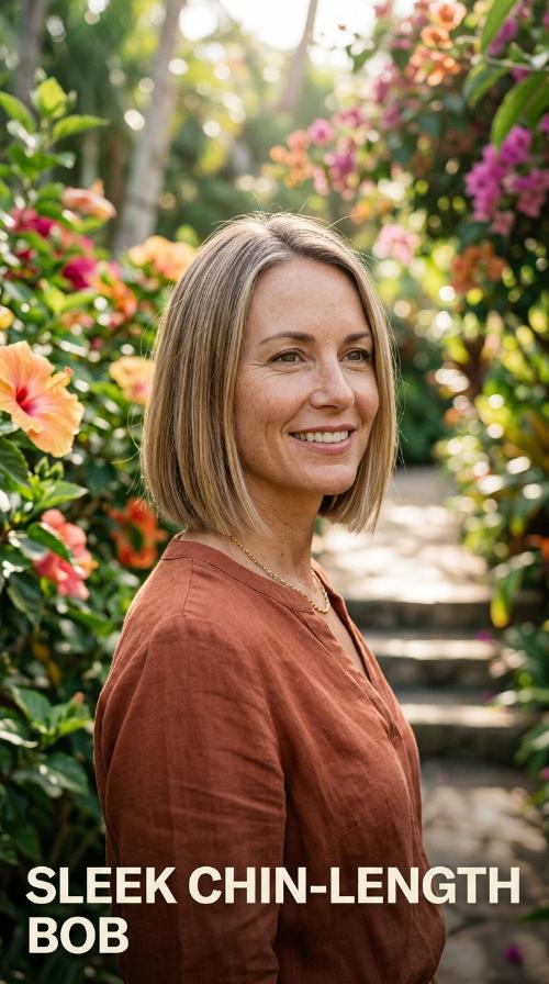 Sleek Chin-Length Bob