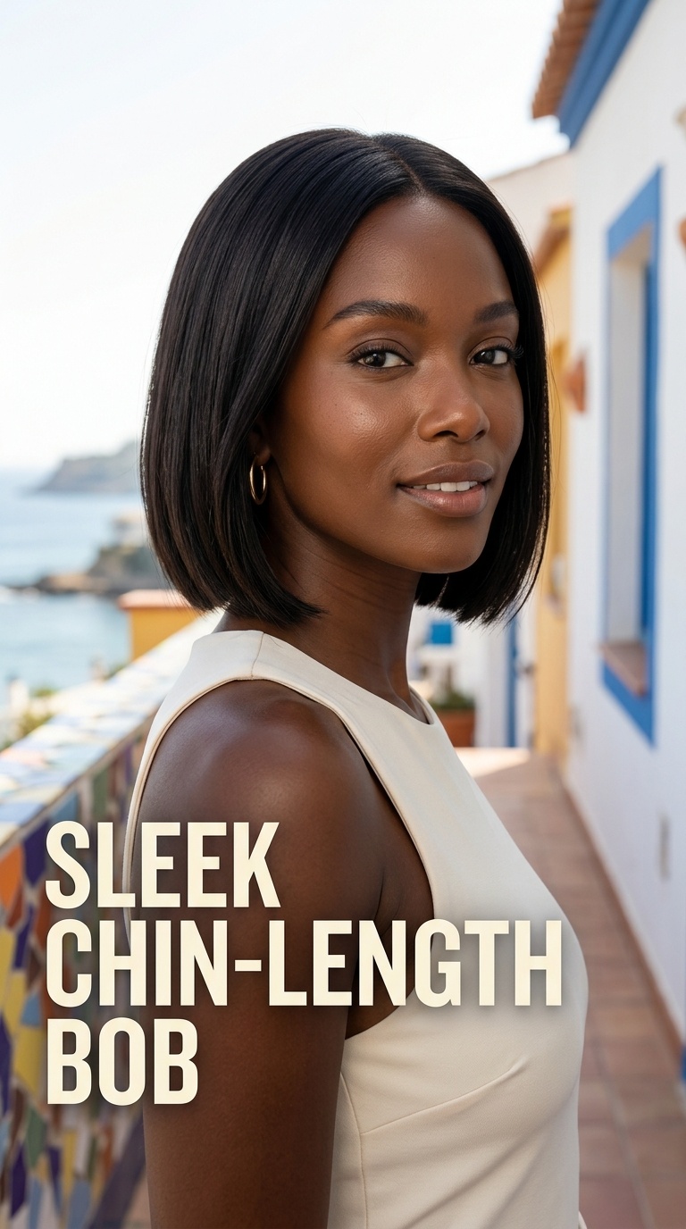 Sleek Chin-Length Bob