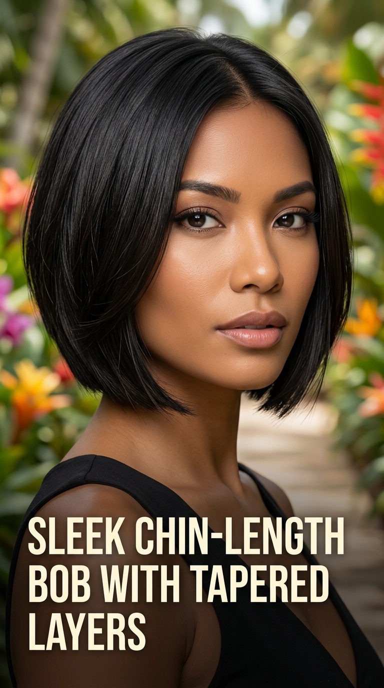 Sleek Chin-Length Bob with Tapered Layers