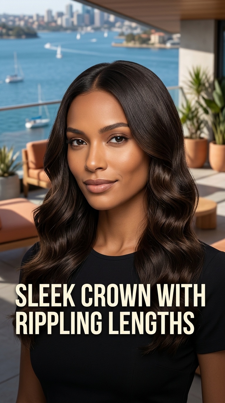 Sleek Crown with Rippling Lengths