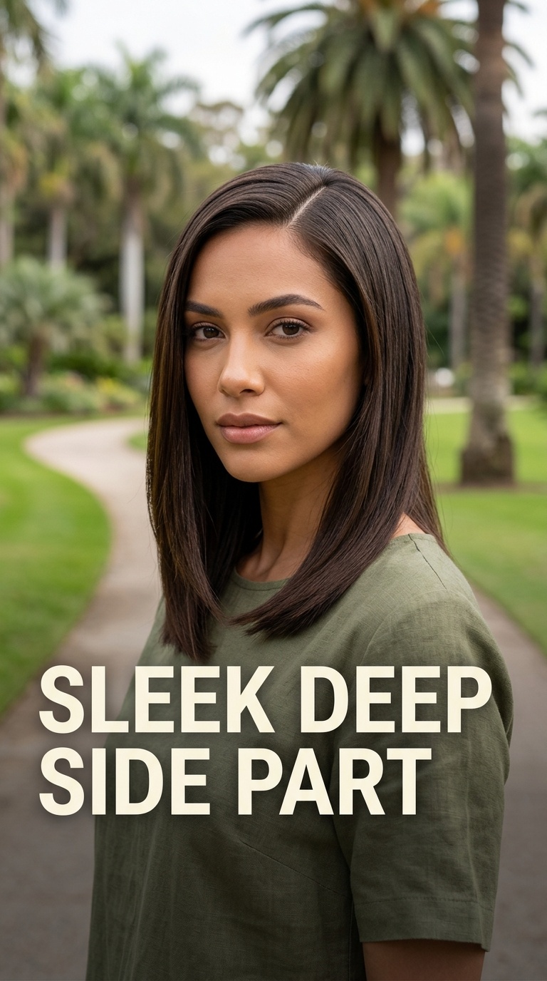 Sleek Deep Side Part