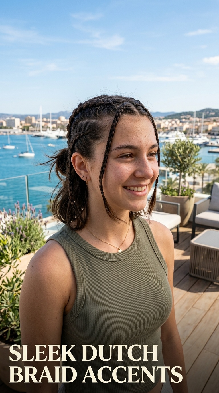 Sleek Dutch Braid Accents