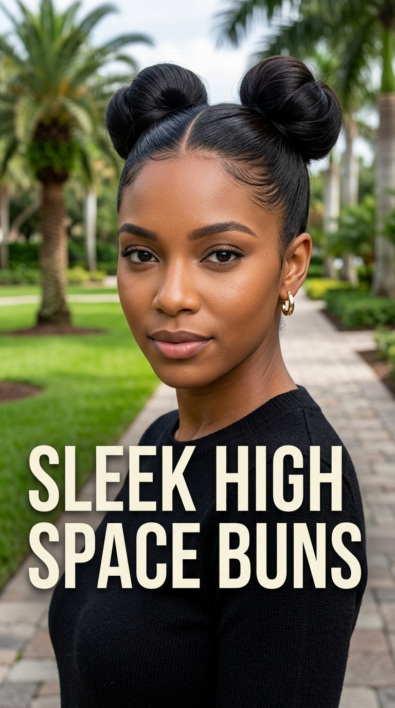 Sleek High Space Buns