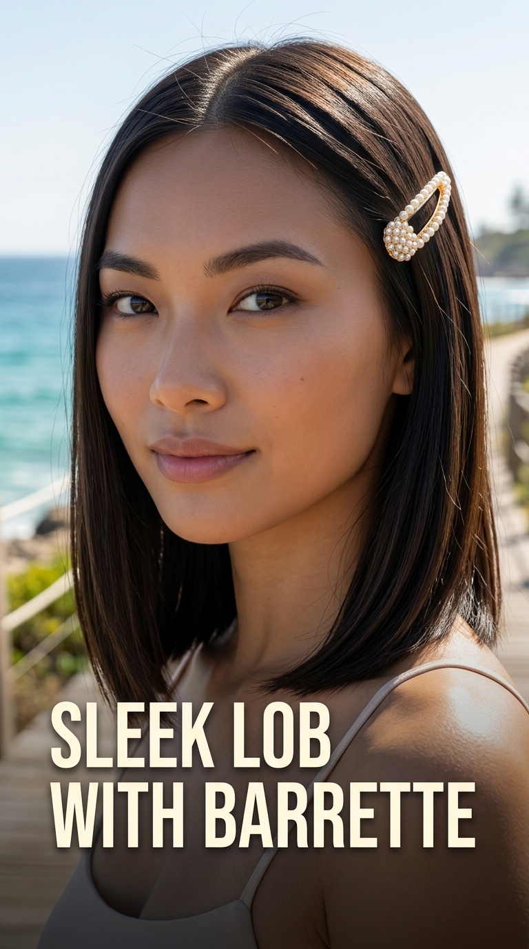 Sleek Lob with Barrette