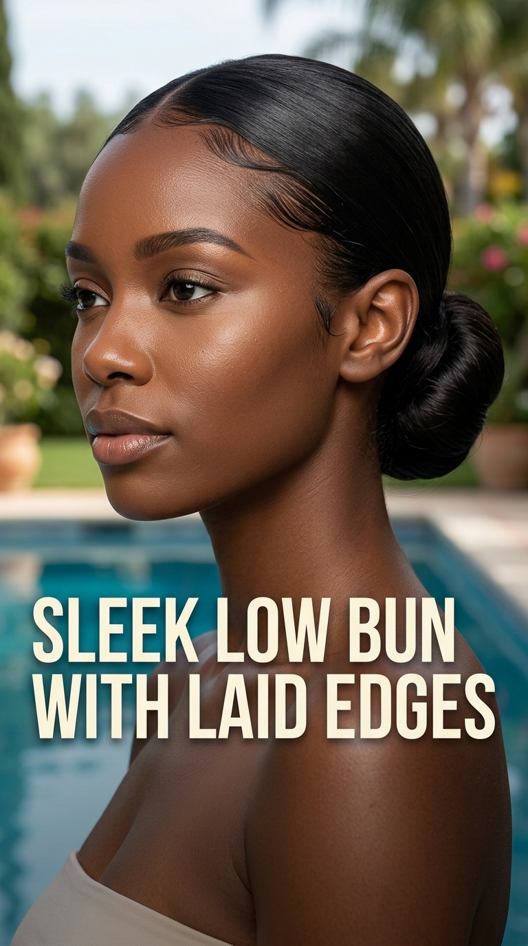 Sleek Low Bun with Laid Edges