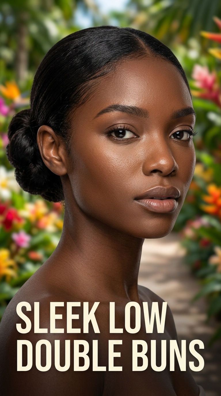 Sleek Low Double Buns