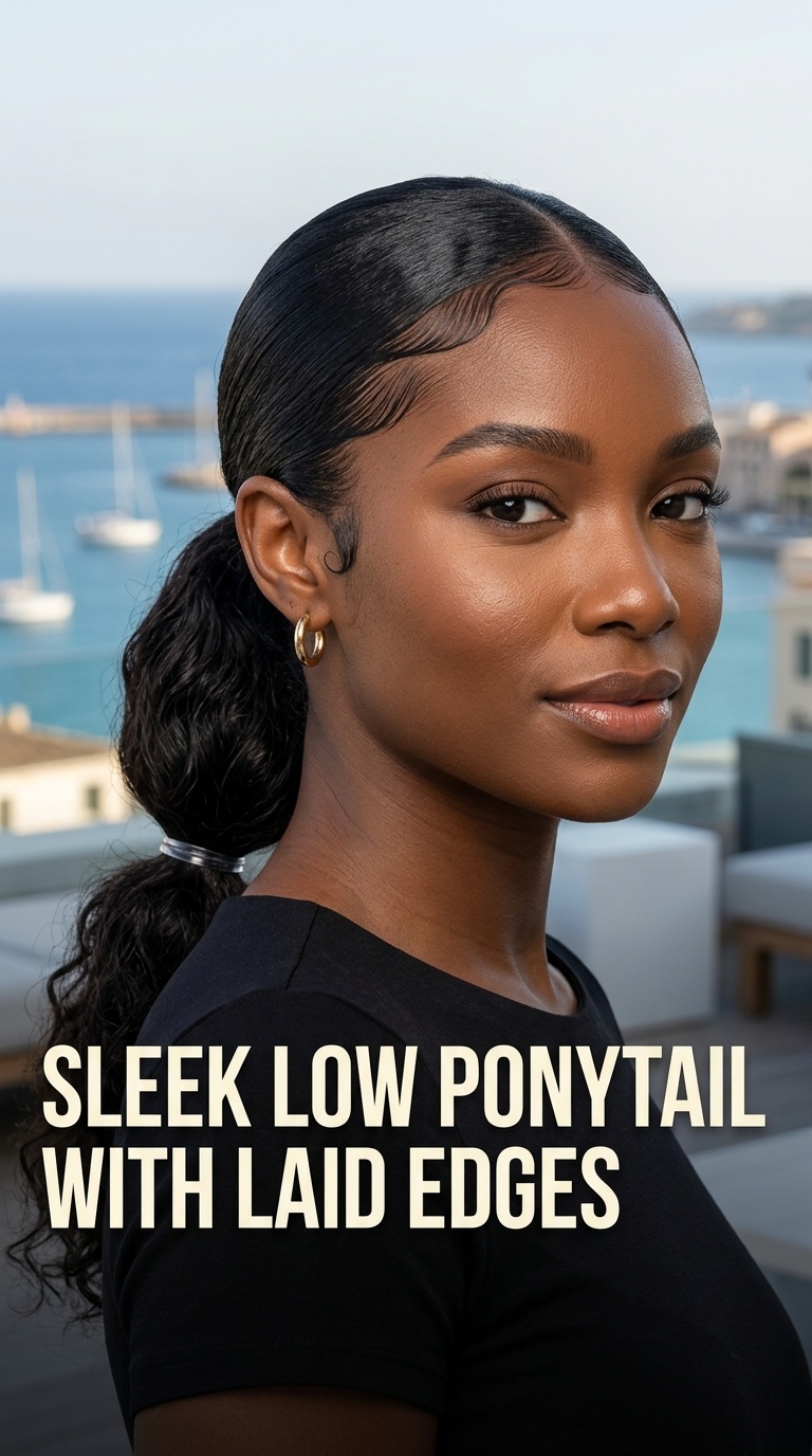 Sleek Low Ponytail with Laid Edges