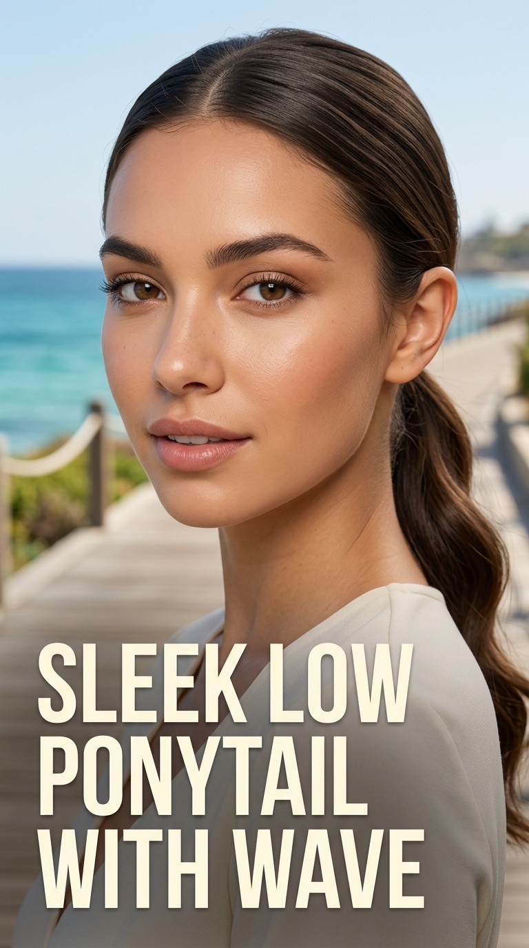 Sleek Low Ponytail with Wave