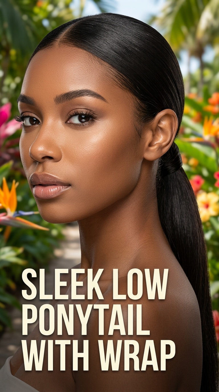 Sleek Low Ponytail with Wrap