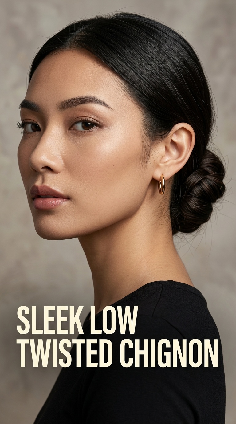 Sleek Low Twisted Chignon