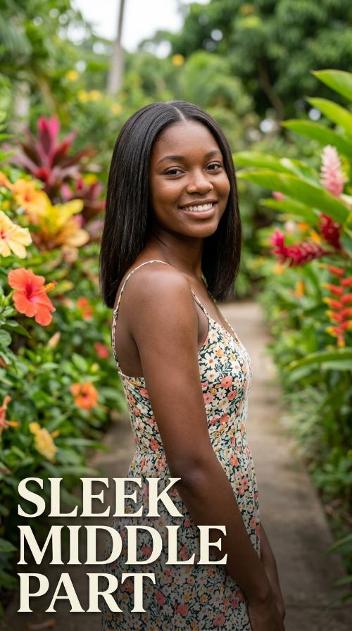 Sleek Middle Part