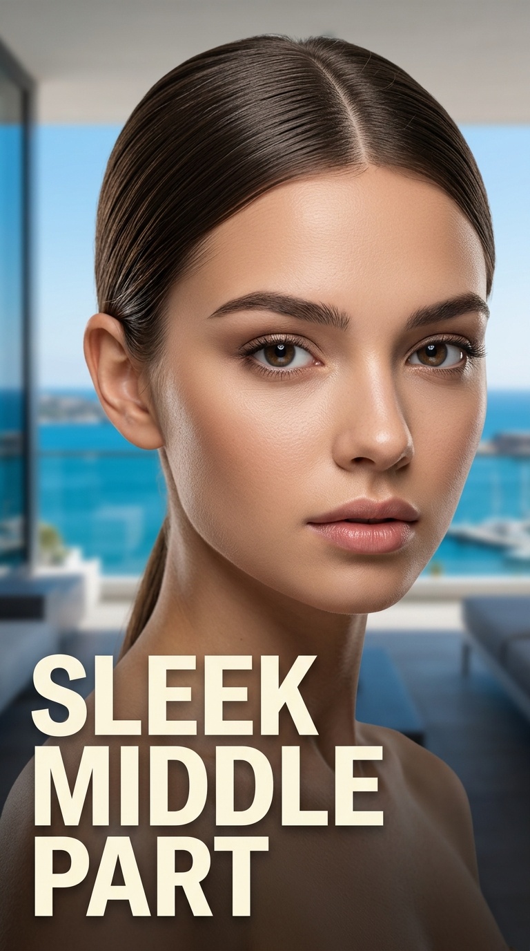 Sleek Middle Part