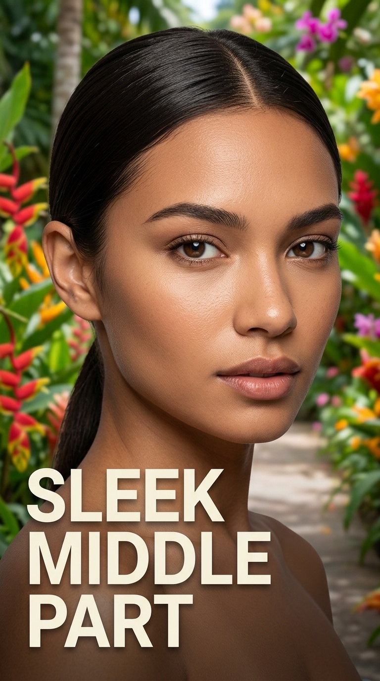 Sleek Middle Part