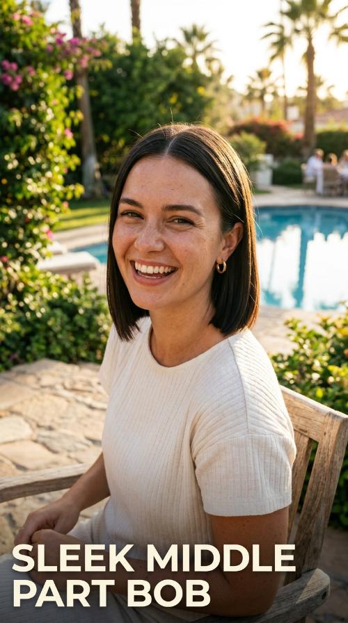 Sleek Middle Part Bob