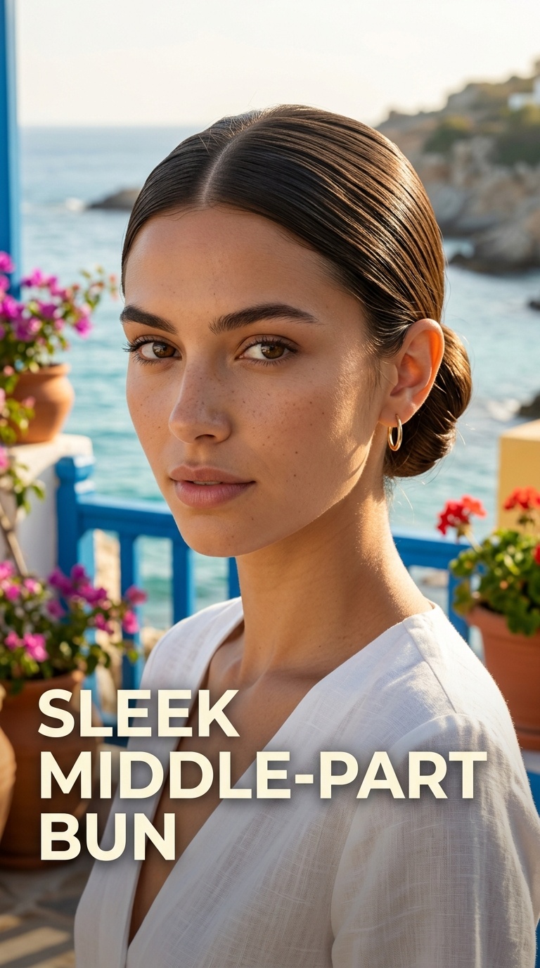 Sleek Middle-Part Bun