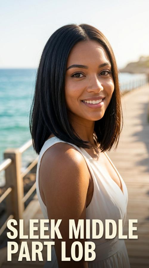 Sleek Middle Part Lob
