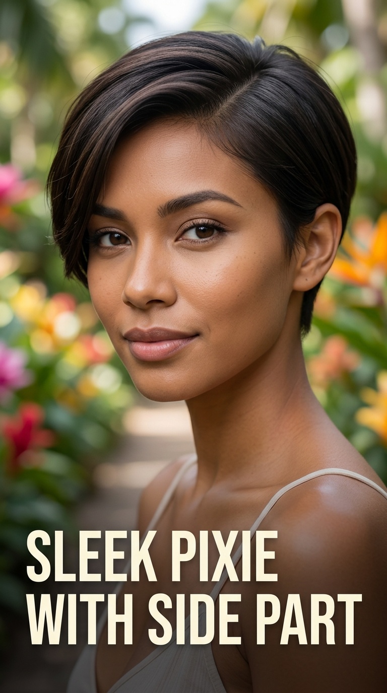 Sleek Pixie with Side Part