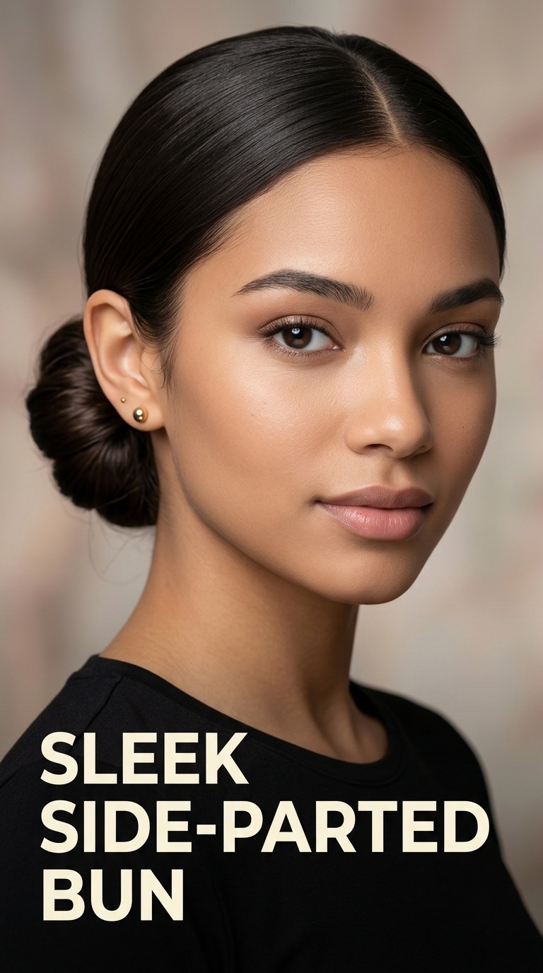 Sleek Side-Parted Bun
