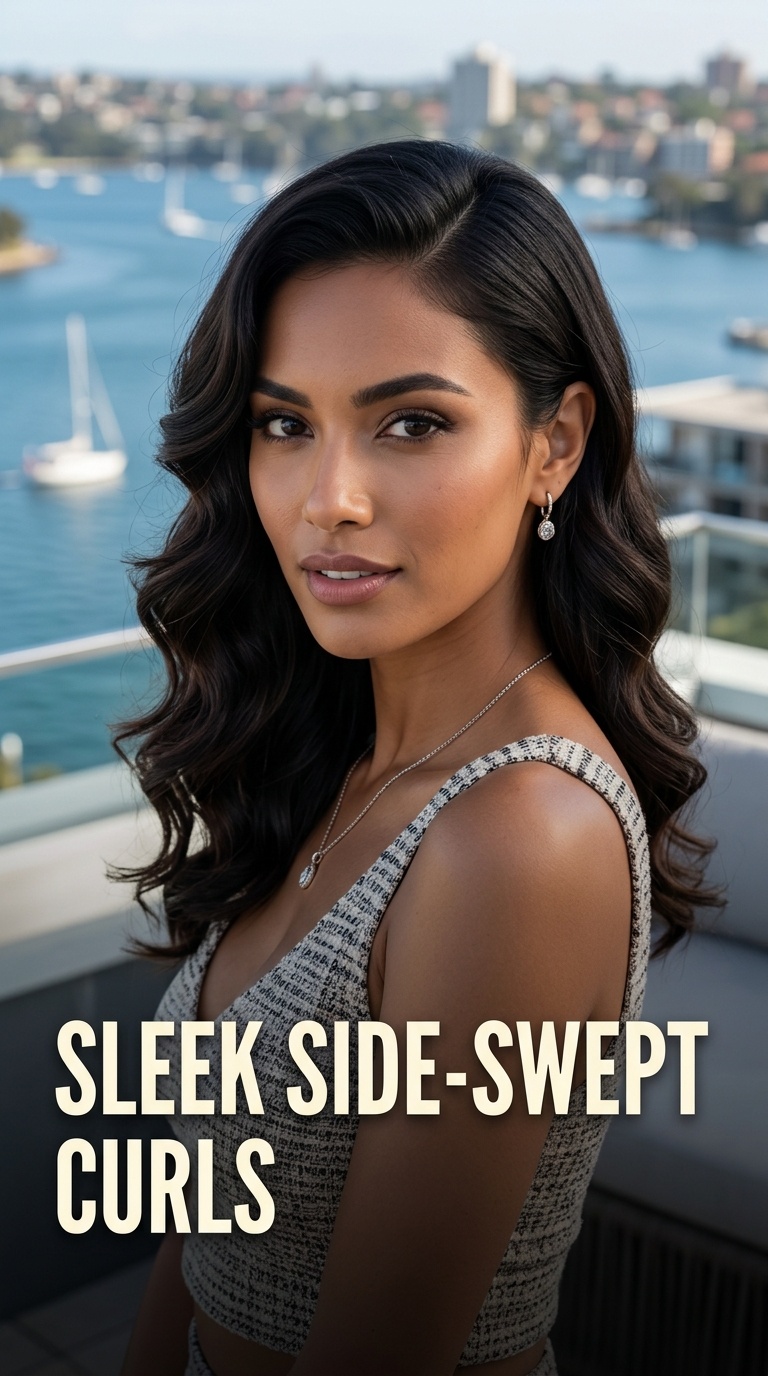 Sleek Side-Swept Curls