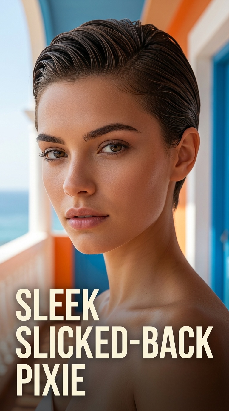 Sleek Slicked-Back Pixie