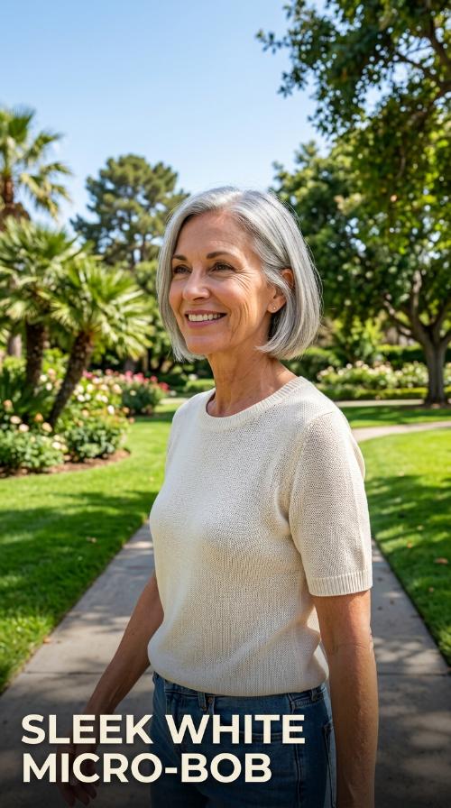 Sleek White Micro-Bob