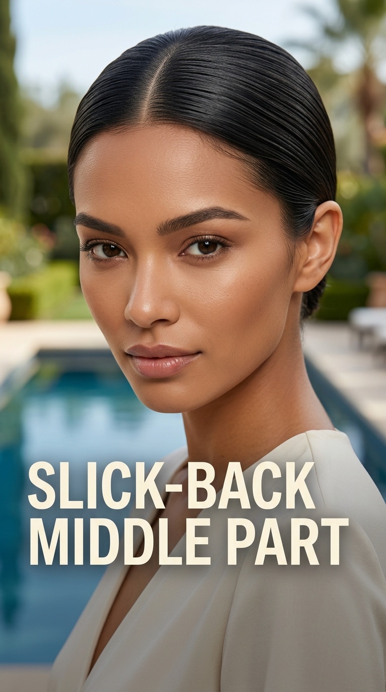 Slick-Back Middle Part