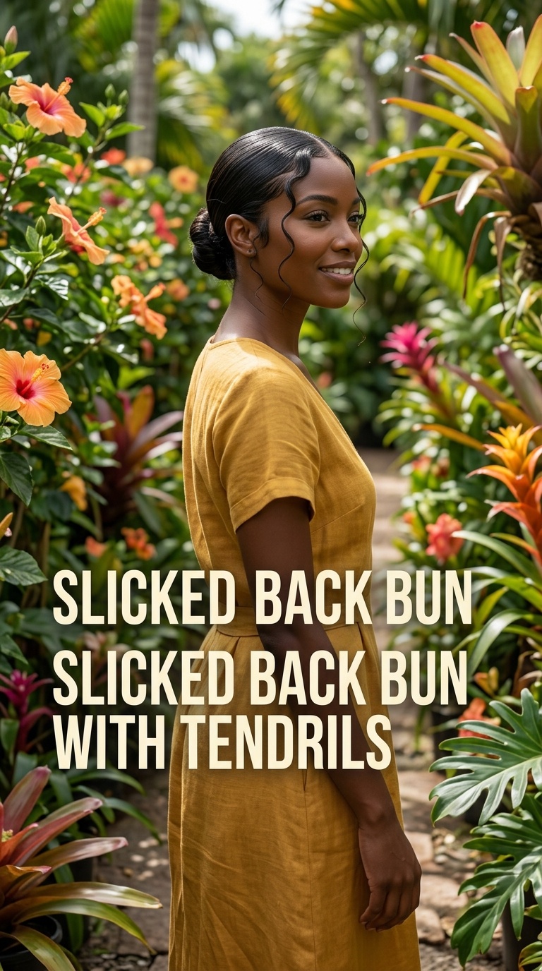 Slicked Back Bun with Tendrils