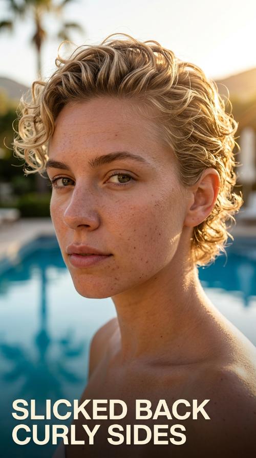 Slicked Back Curly Sides