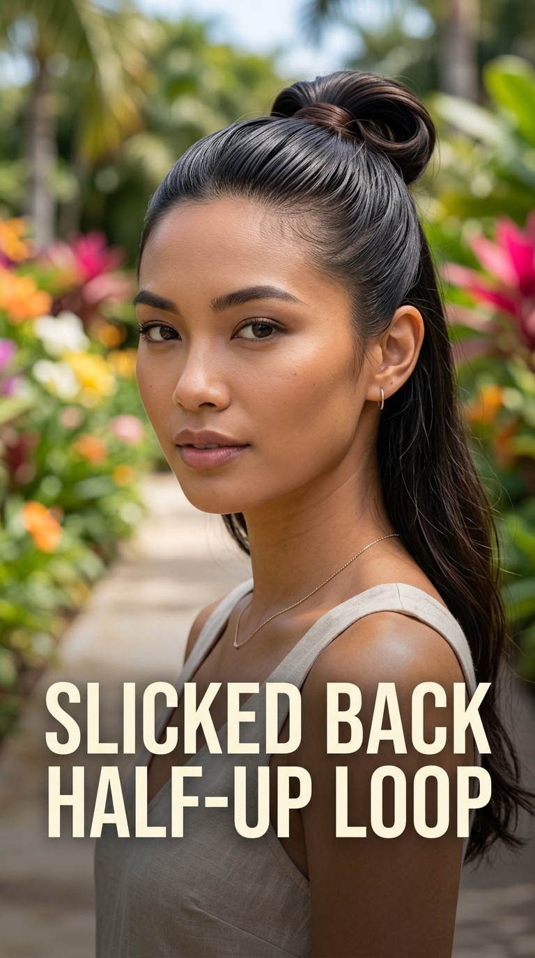 Slicked Back Half-Up Loop