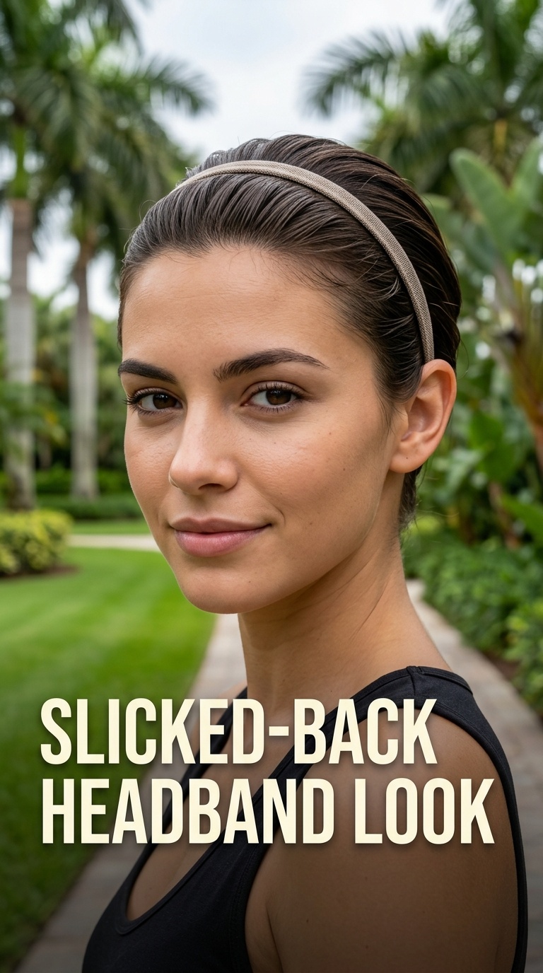 Slicked-Back Headband Look