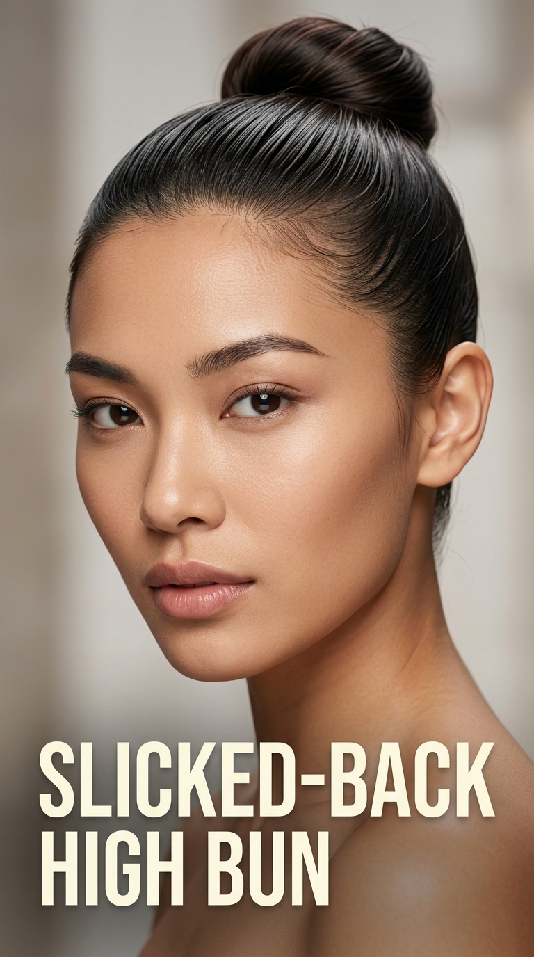 Slicked-Back High Bun