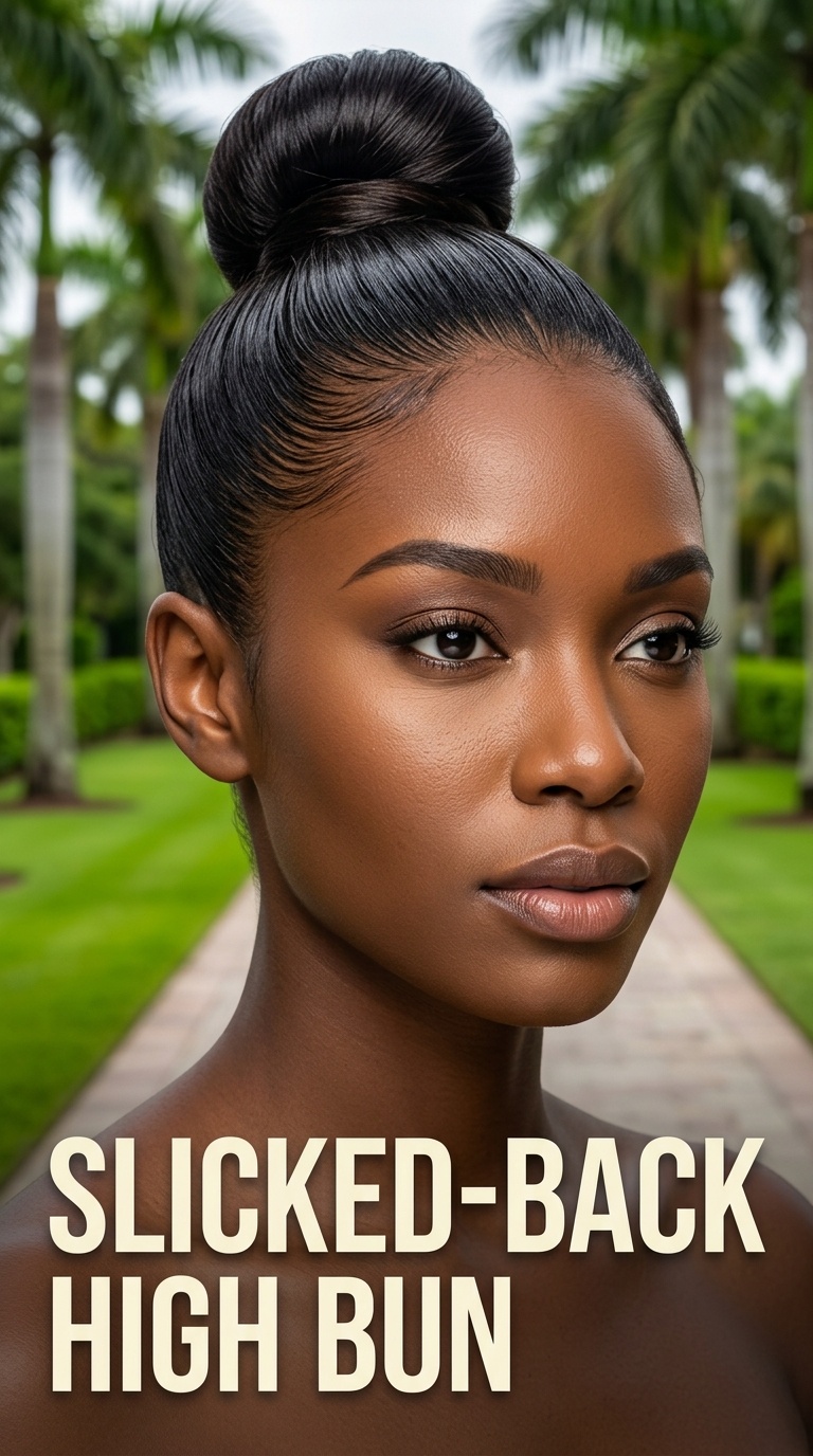 Slicked-Back High Bun