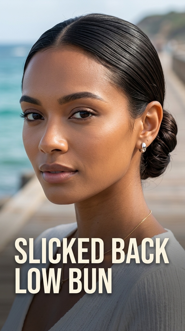 Slicked Back Low Bun