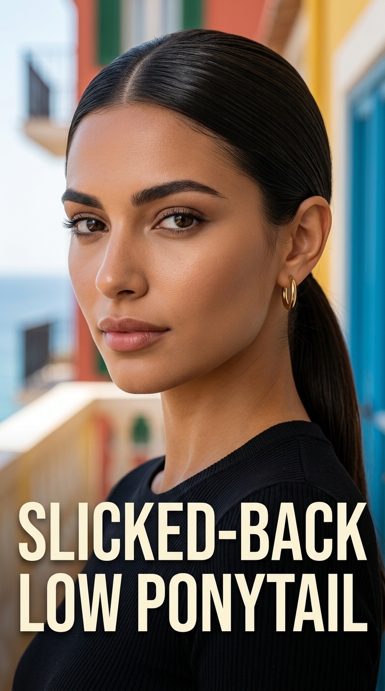 Slicked-Back Low Ponytail