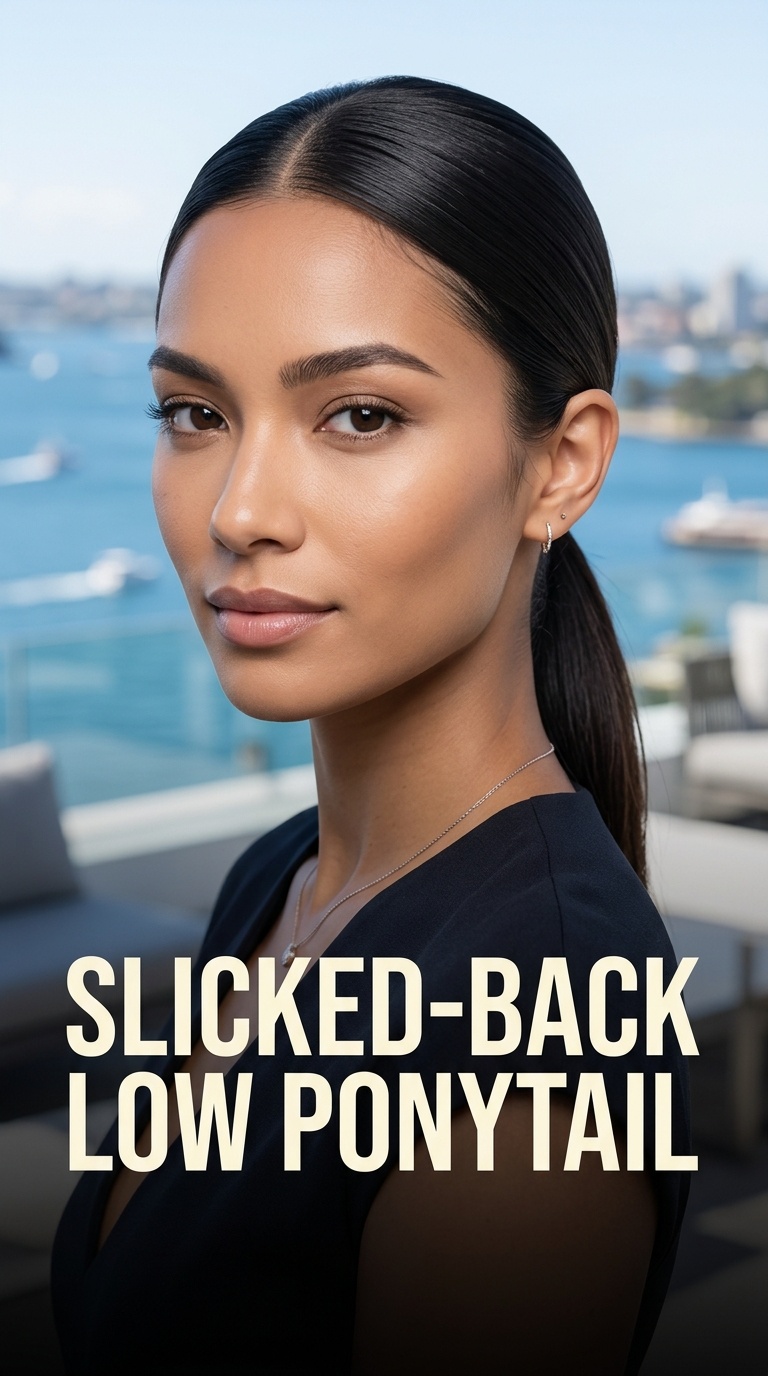 Slicked-Back Low Ponytail