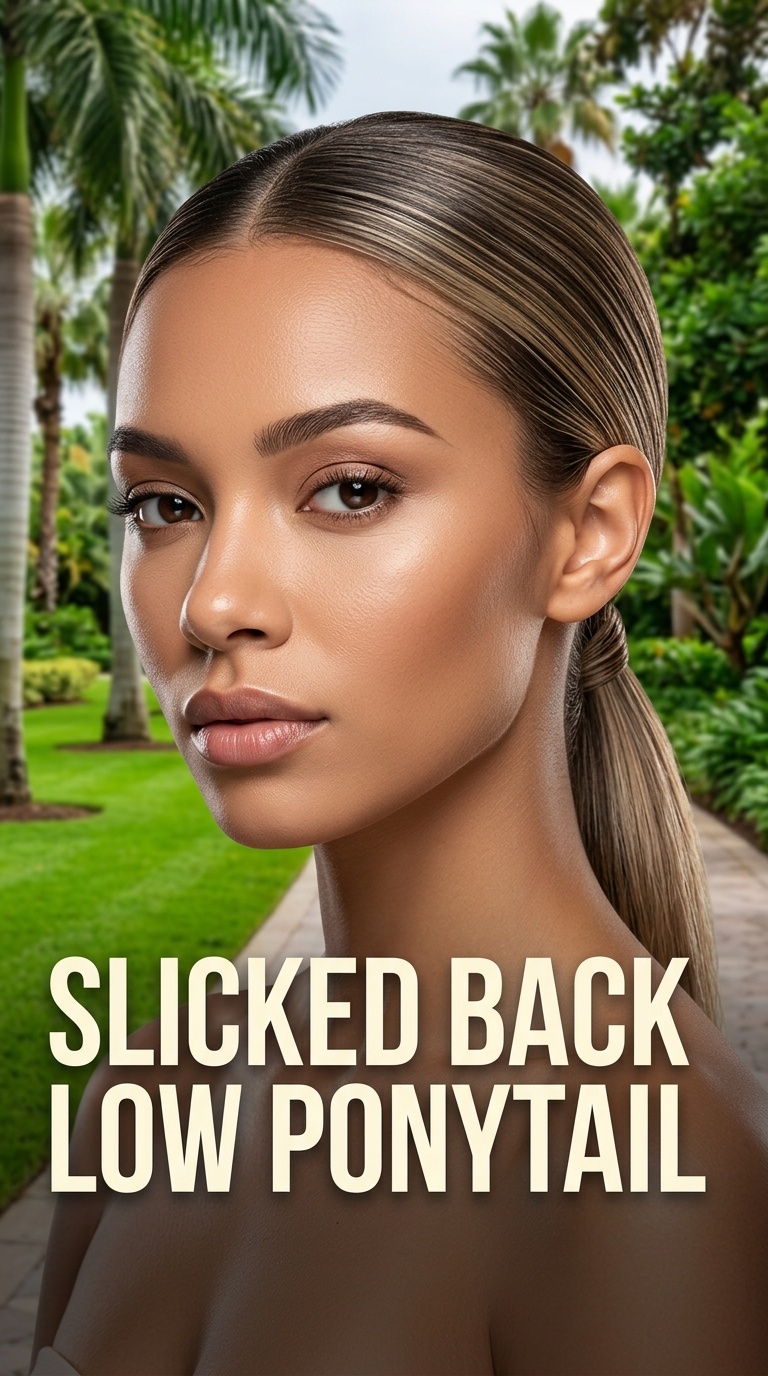 Slicked Back Low Ponytail