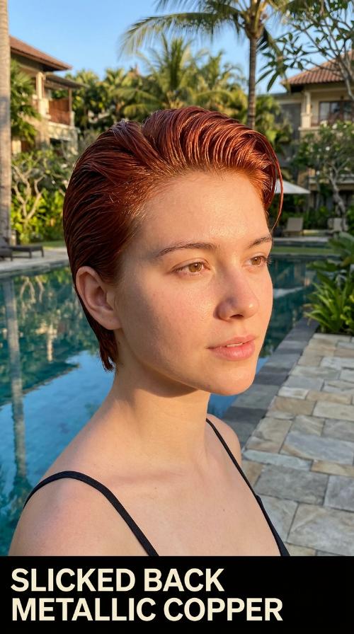 Slicked Back Metallic Copper