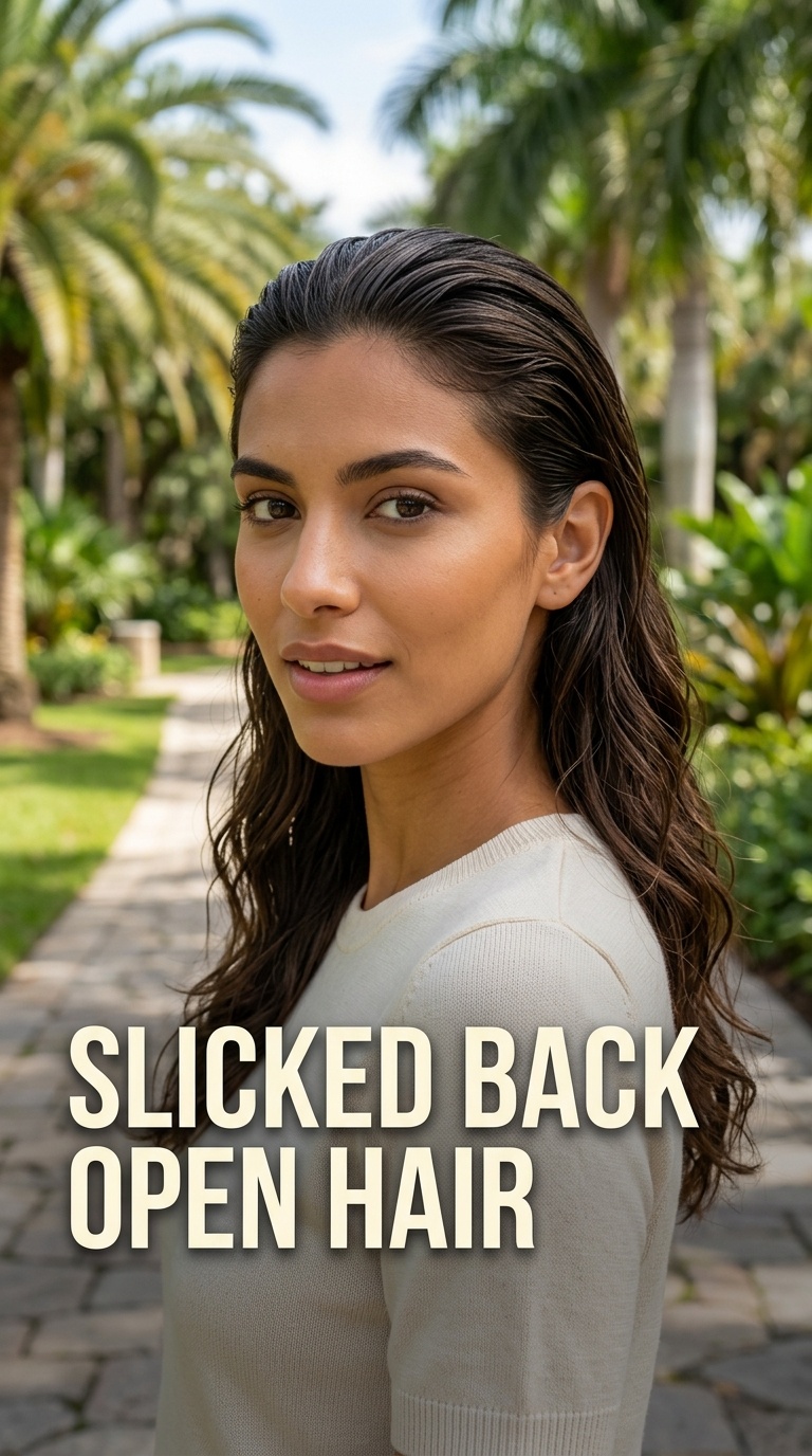 Slicked Back Open Hair