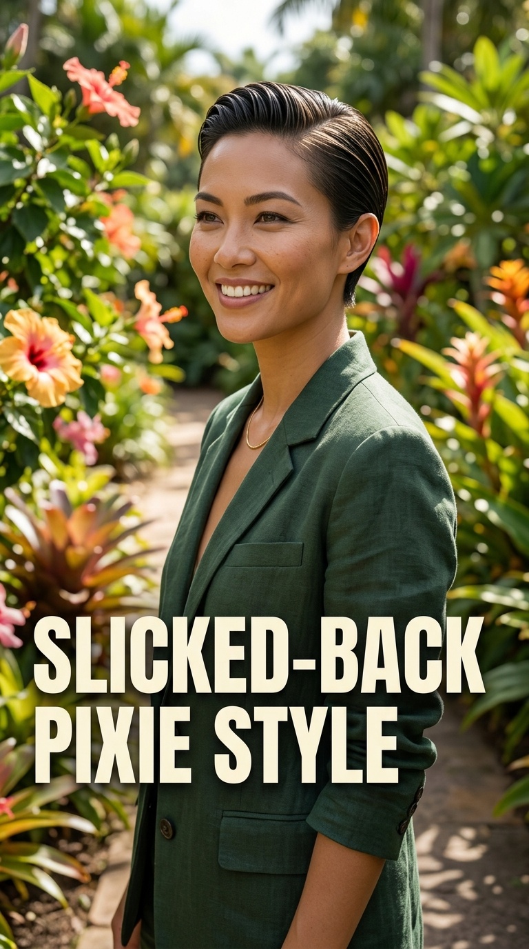 Slicked-Back Pixie Style