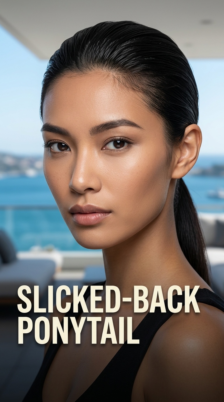 Slicked-Back Ponytail