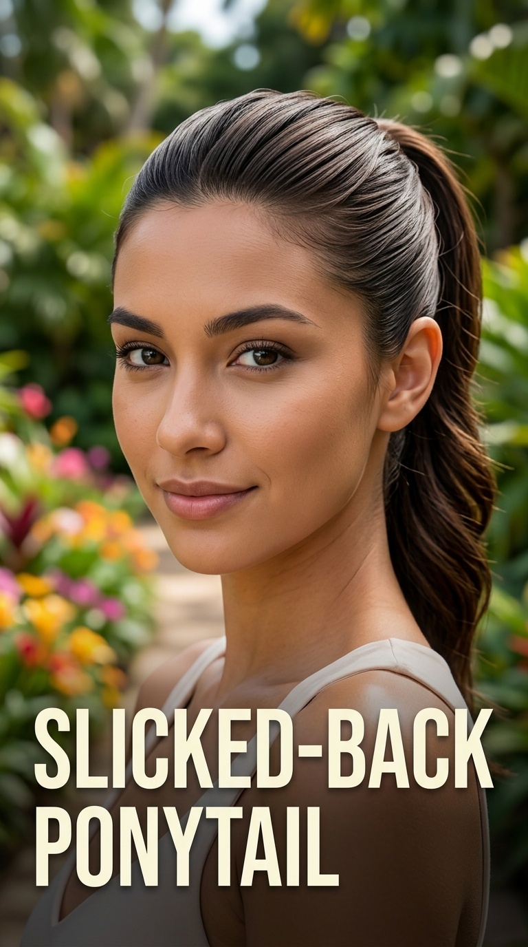 Slicked-Back Ponytail
