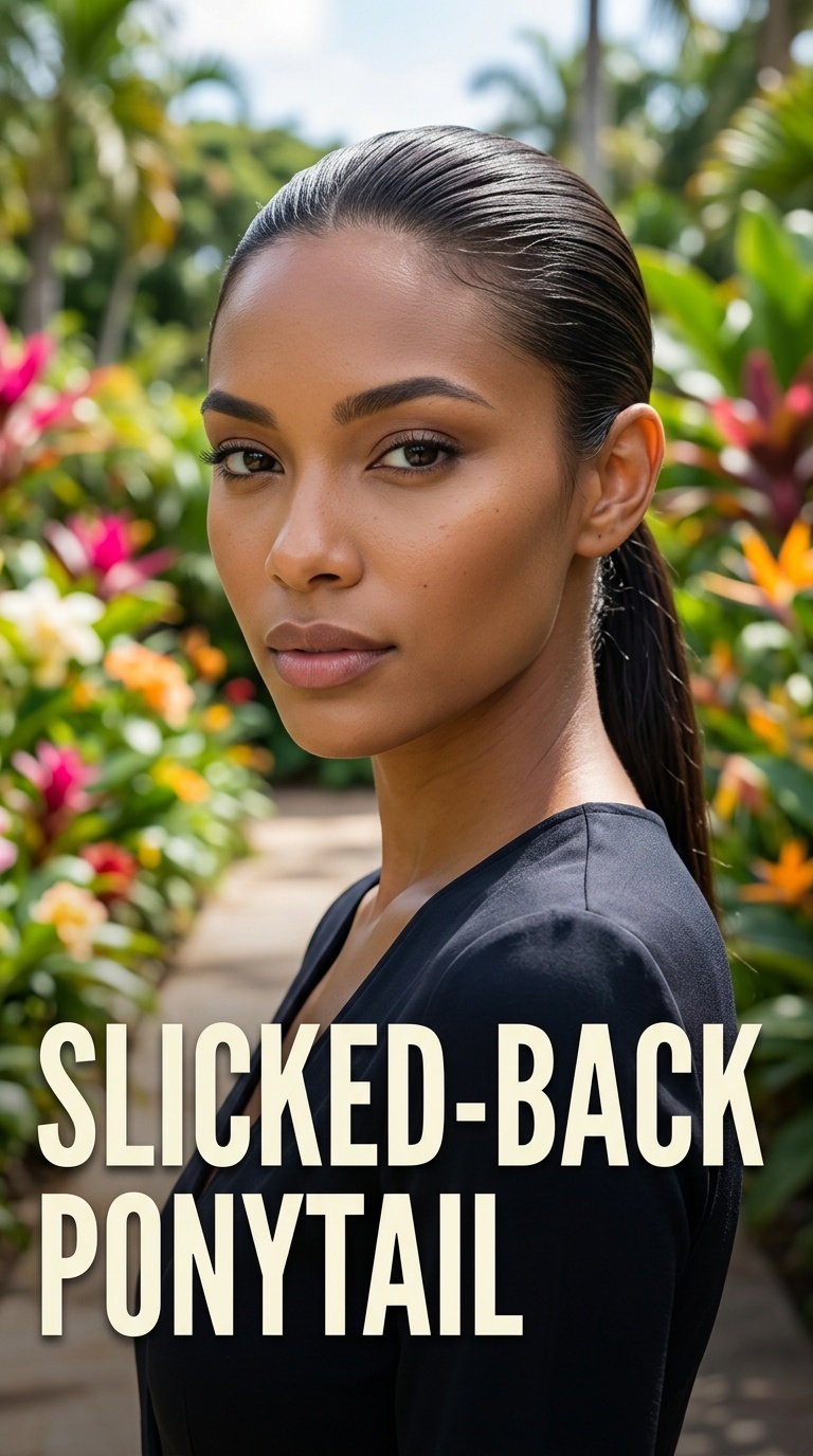Slicked-Back Ponytail