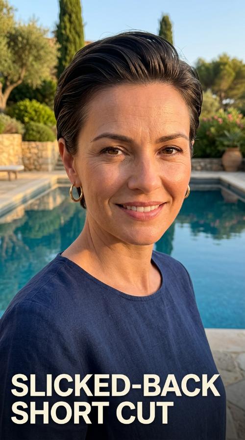 Slicked-Back Short Cut